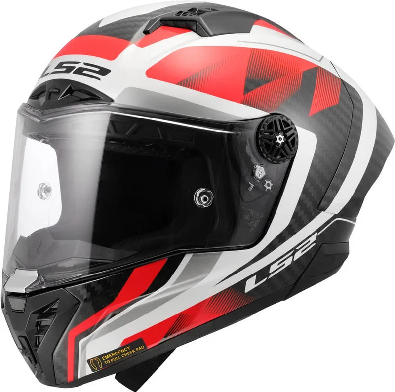 LS2 FF805 THUNDER GP AERO CASCO DE MOTO BLANCO ROJO