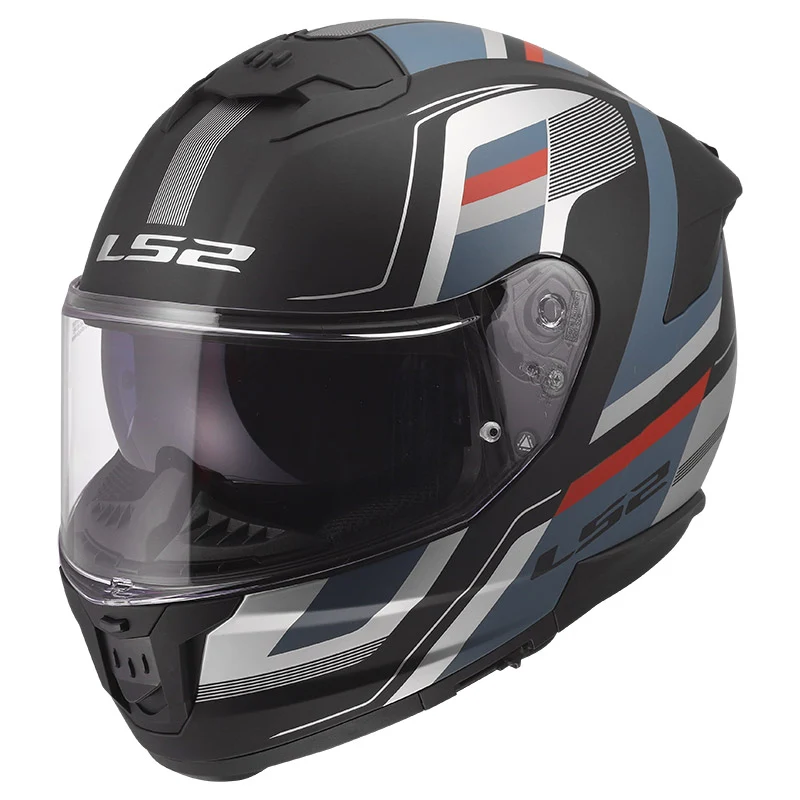 LS2 FF808 STREAM II CASCO DE MOTO VINTAGE NEGRO PETROLEO