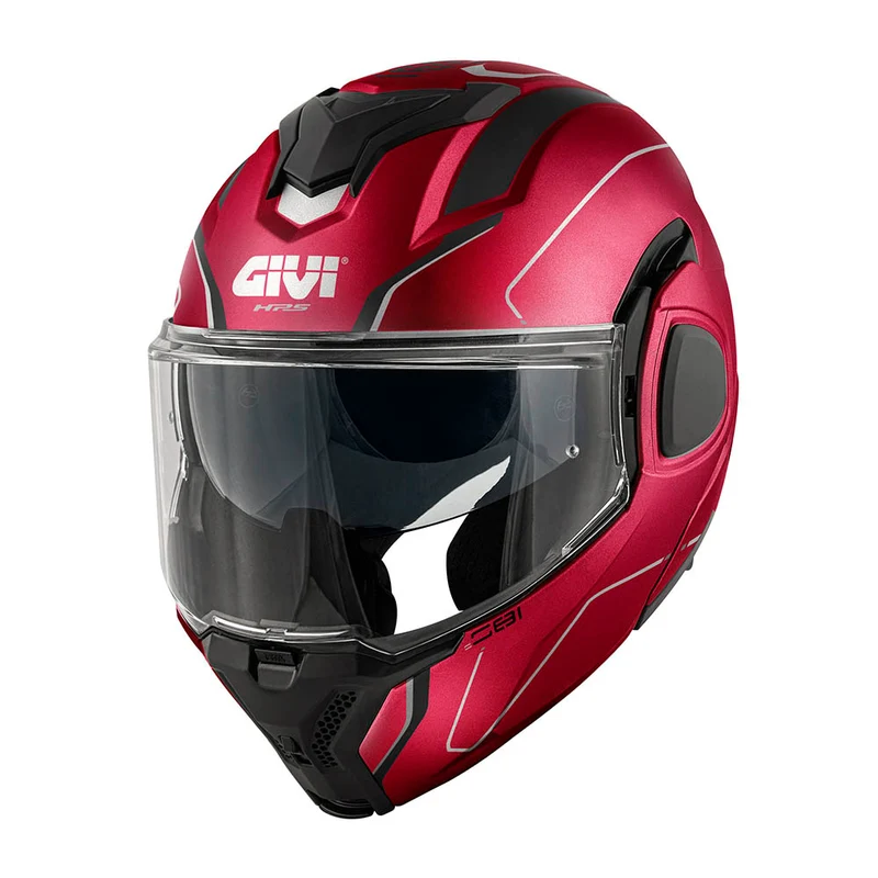 GIVI CASCO FLIPBACK FIBER X36PLUSE BURDEOSNEGROPLATA T54