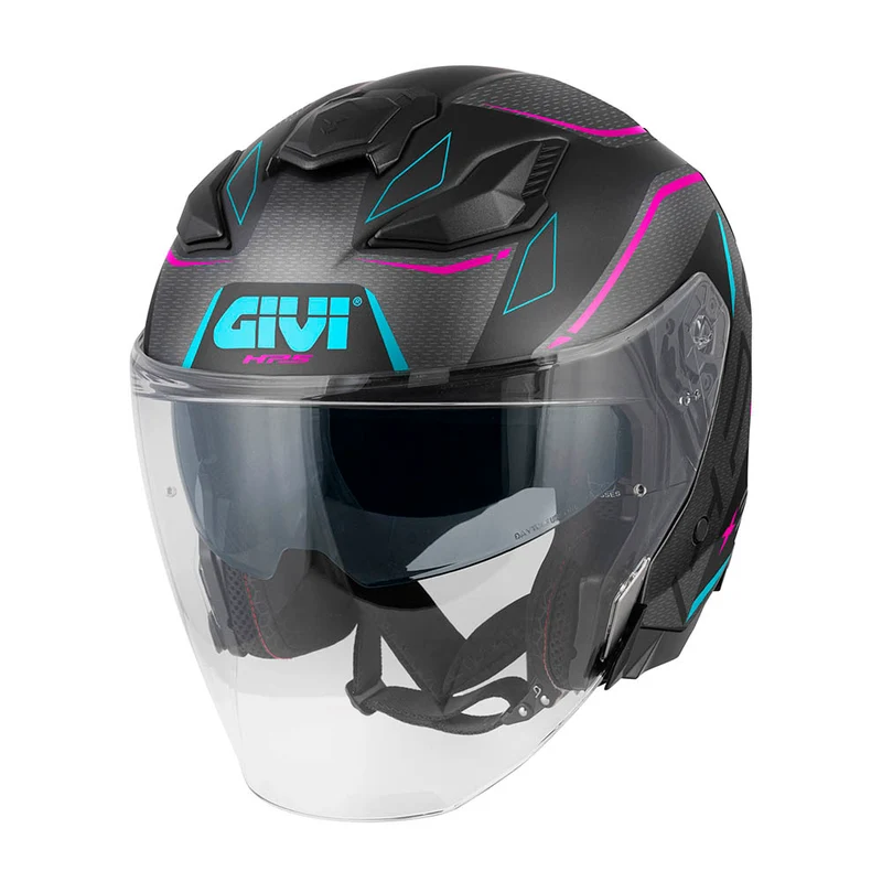 GIVI CASCO JET X31IMPACT NEGRO MATETITANIO OSCUROROSAAZUL T54