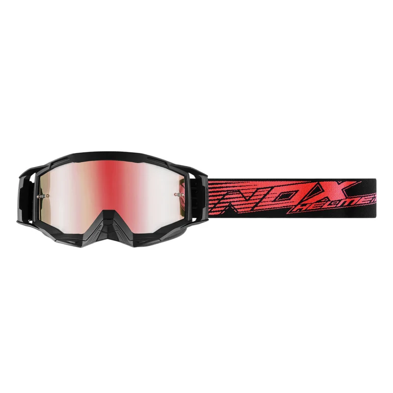Masque Moto Cross Rouge — Compatible Tear-Off & Anti-Buée