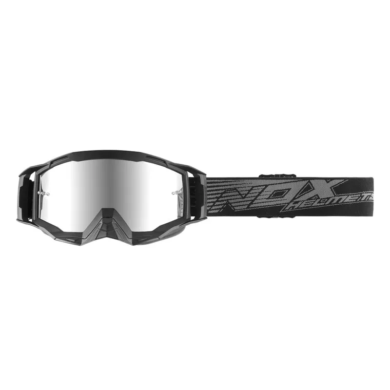 Masque Moto Enduro Argent — Écran Anti-Rayure Homologué CE