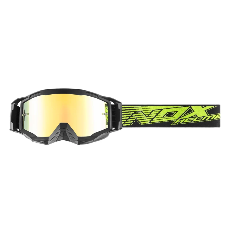 Masque Moto Cross Haute Visibilité — Jaune Fluo Anti-Buée