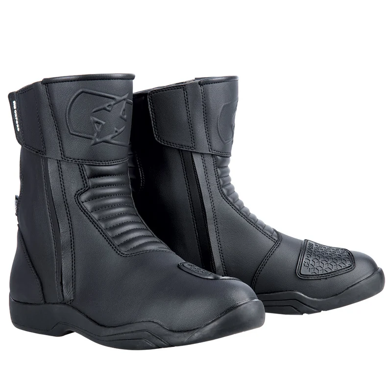 Bottes Moto Homme Imperméables Double Zip CE, Noir | Warrior 2.0