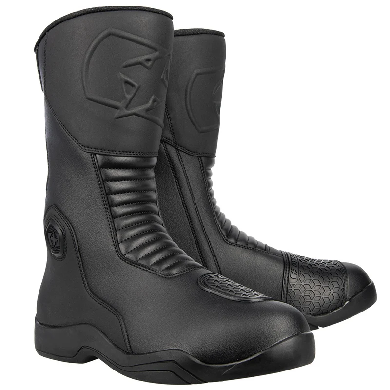 Bottes Moto Homme Imperméables CE EN 13634, Noir | Tracker 2.0