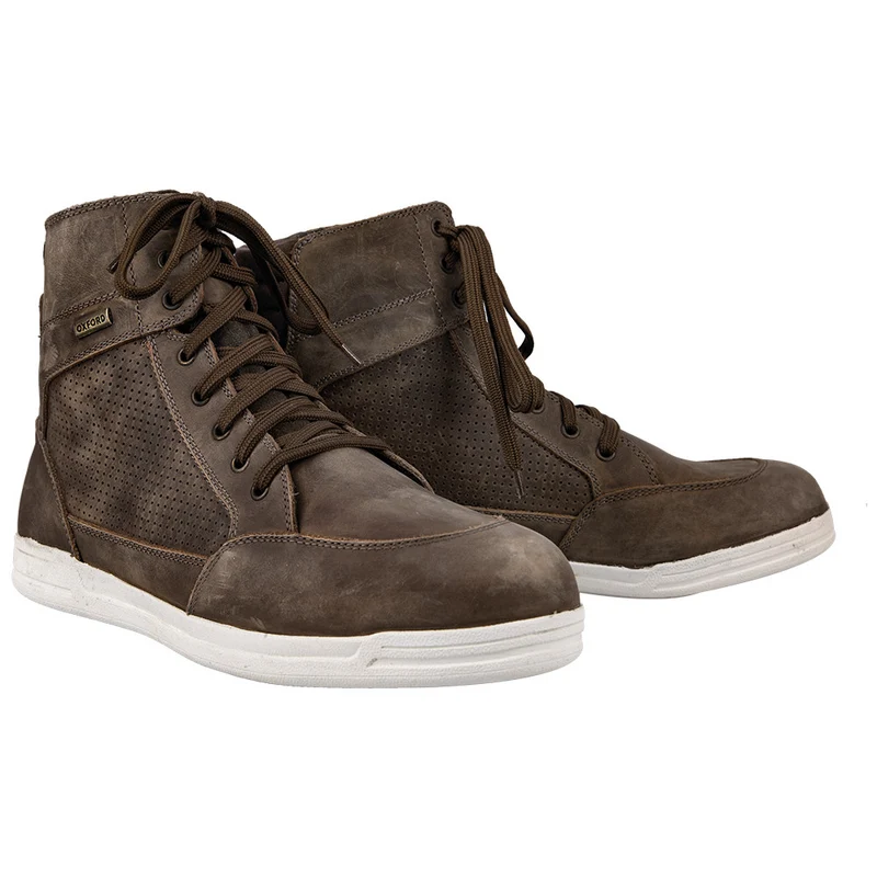 Bottes Moto Homme Cuir Perforé Ventilé Été, Marron | Kickback Air