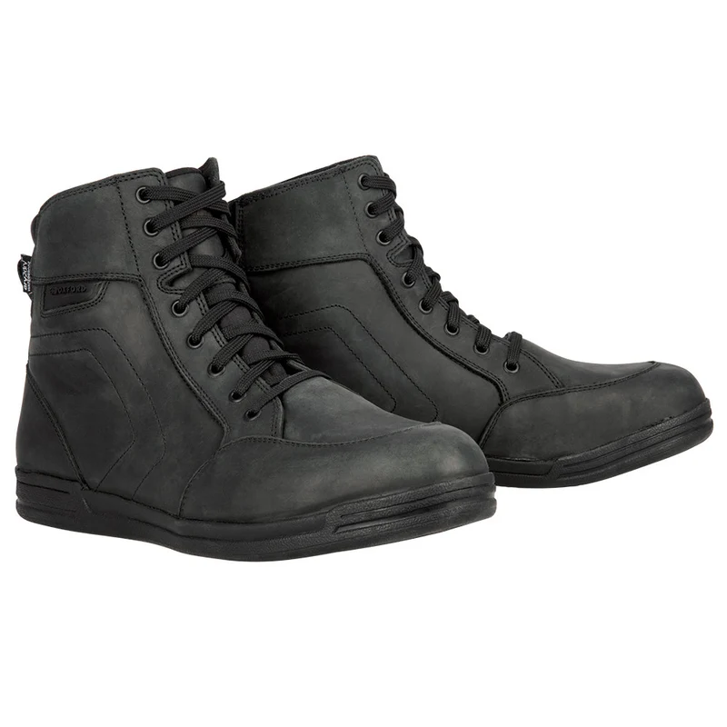 Bottes Moto Homme Cuir Imperméable Casual Montant, Noir | Kickback