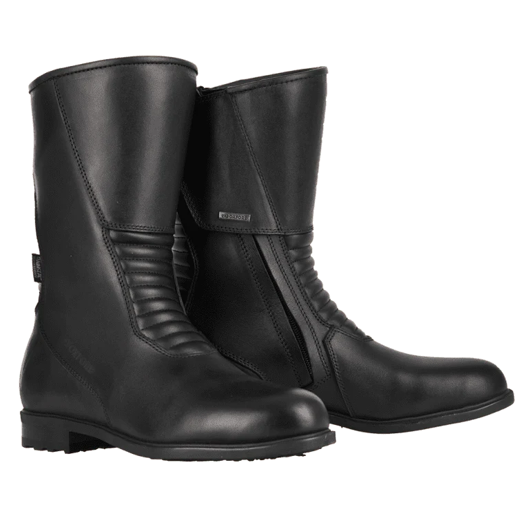 Bottes Moto Femme Cuir Imperméable CE, Noir | Valentina