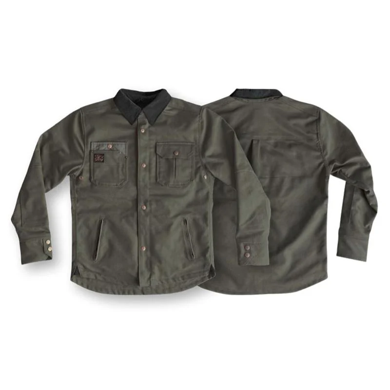 Sur-chemise moto Dark Olive RUNAWAY RIDING SHIRT CE AA | Age of Glory