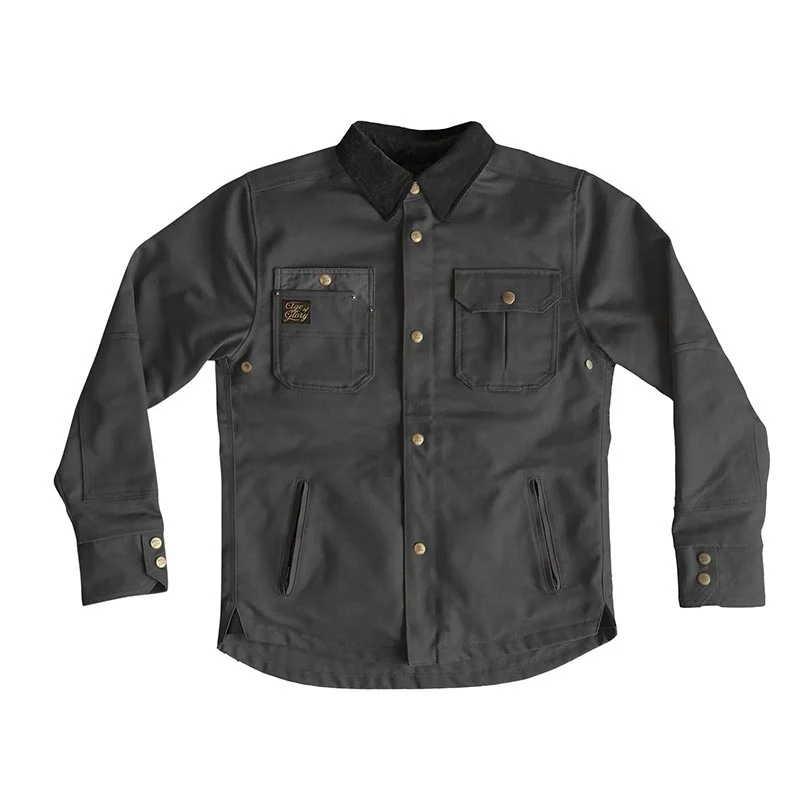 Sur-chemise moto noire RUNAWAY RIDING SHIRT CE AA | Age of Glory