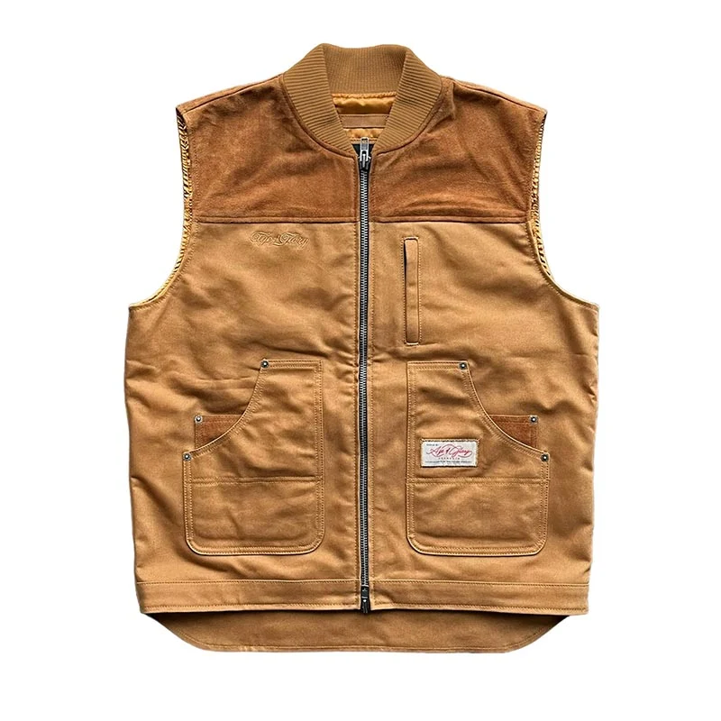Veste sans manches CABIN VEST Caramel/Denim/Noire | Age of Glory