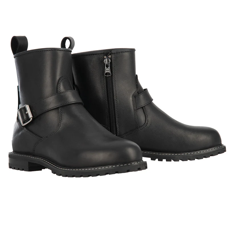 Bottes Moto Femme Cuir Imperméables, Noir | Sofia