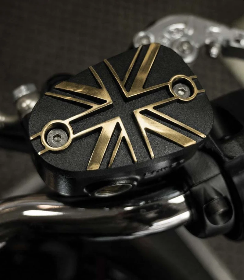 Tappo Olio Freni 'Union Jack' Triumph Nero Ottone