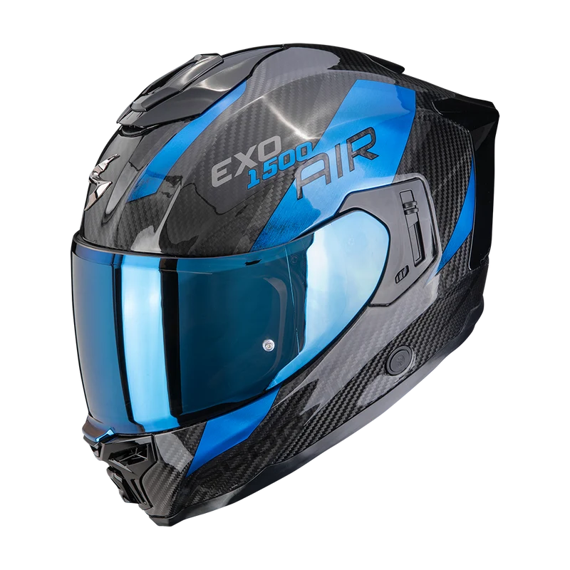SCORPION EXO-1500 CARBON AIR CASCO DE MOTO NEGRO AZUL GLOSS