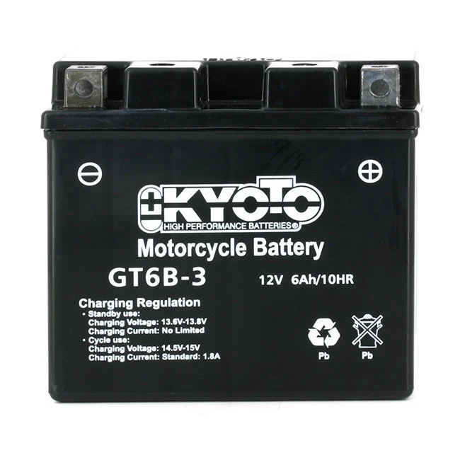 Batterie Moto Kyoto YT6B-3 — AGM 12V Sans Entretien