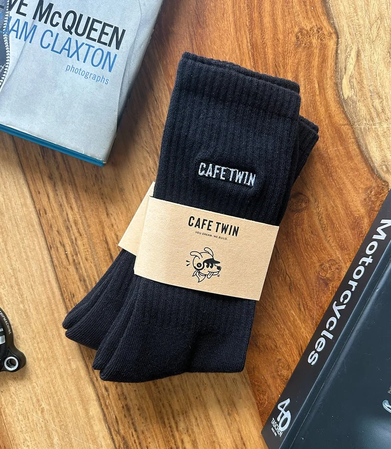 Calzini Moto Cafe Twin Garage Socks Neri