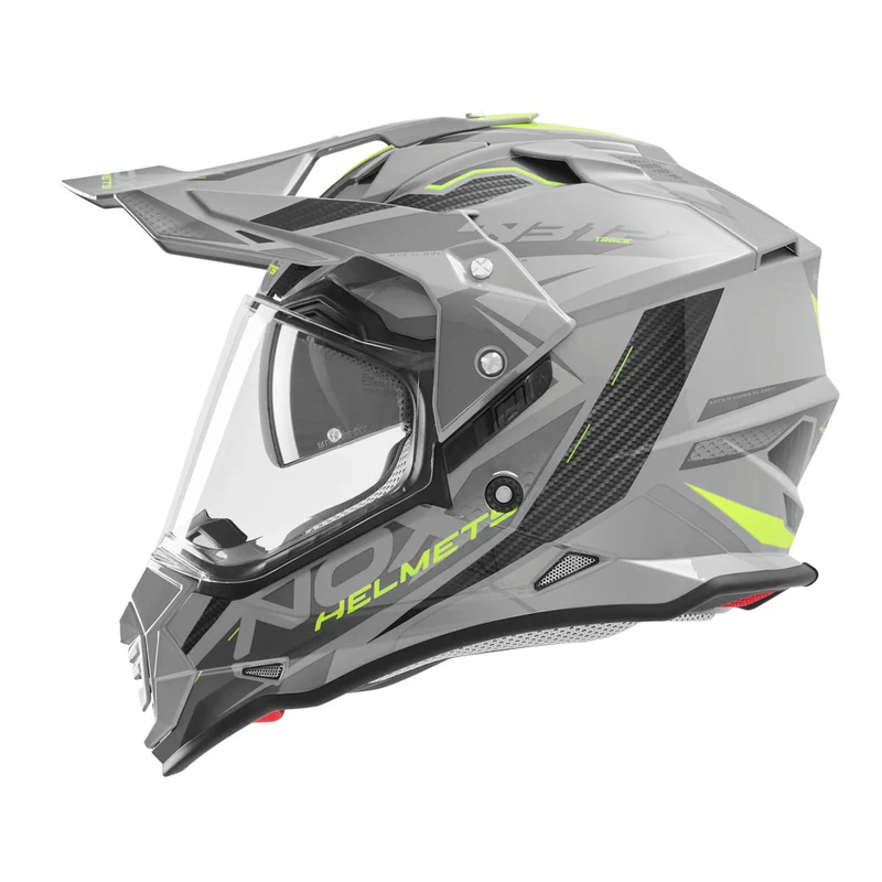 Casque Moto Adventure N312 Track Gris Nardo Jaune Fluo | NOX