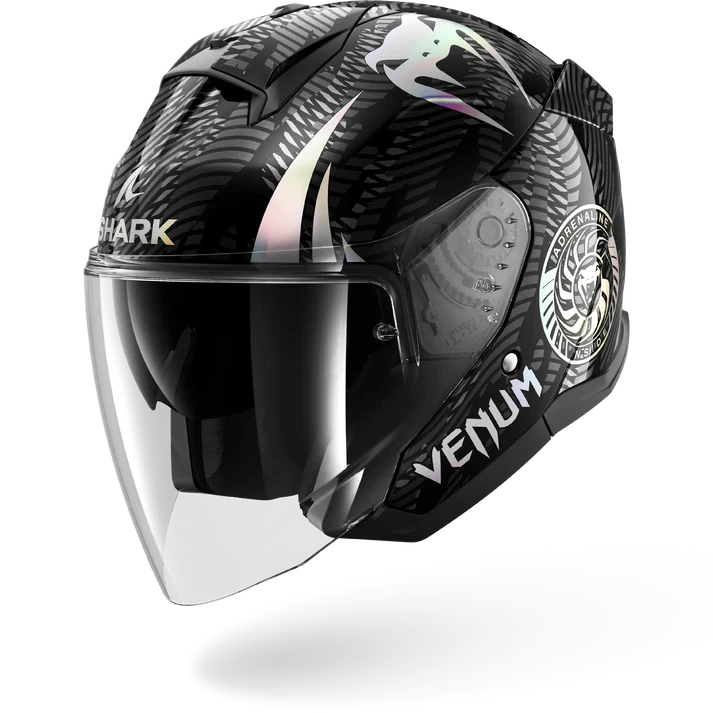 SHARK SKWAL JET VENUM CASCO DE MOTO CROMO NEGRO ANTRACITE