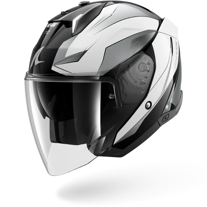 SHARK SKWAL i3 JET MEKARIUM CASCO DE MOTO BLANCO CHROMO NEGRO