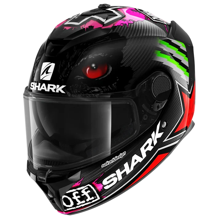 SHARK SPARTAN GT CARBON REDDING CASCO DE MOTO CARBONO ROJO VERDE
