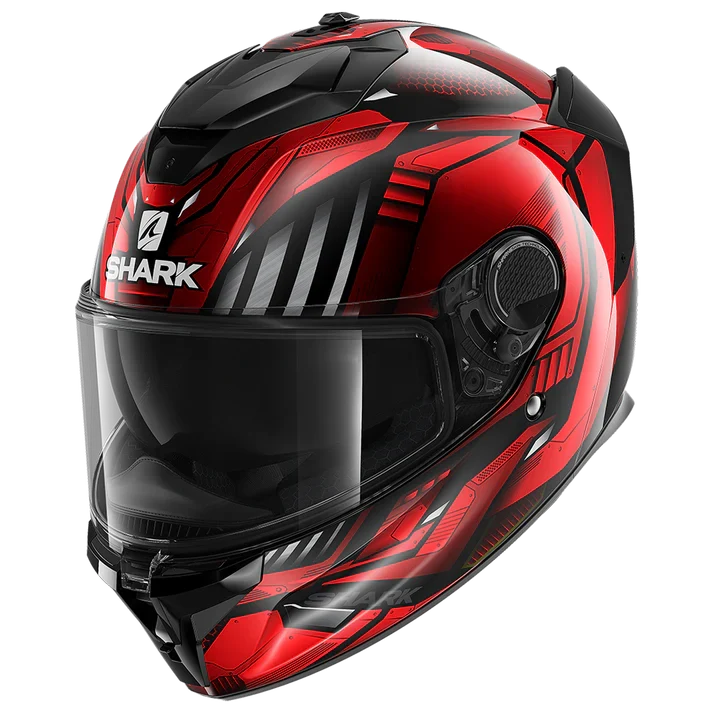 SHARK SPARTAN GT REPLIKAN BCL. MICR. CASCO DE MOTO ROJO CROMO NEGRO