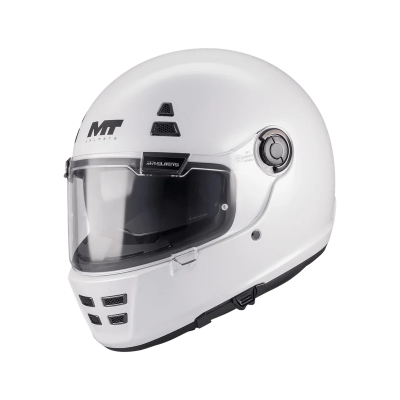 Casque Intégral Rétro MT Jarama SV Blanc Nacré — Café Racer ECE 22.06
