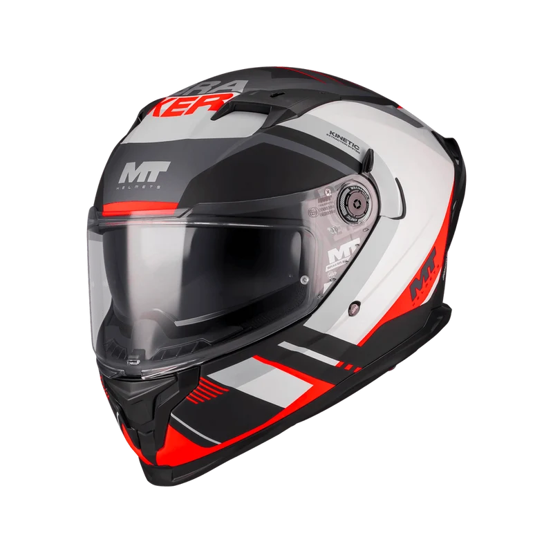 Casque Intégral MT Braker SV Inception Mat Blanc/Rouge — ECE 22.06
