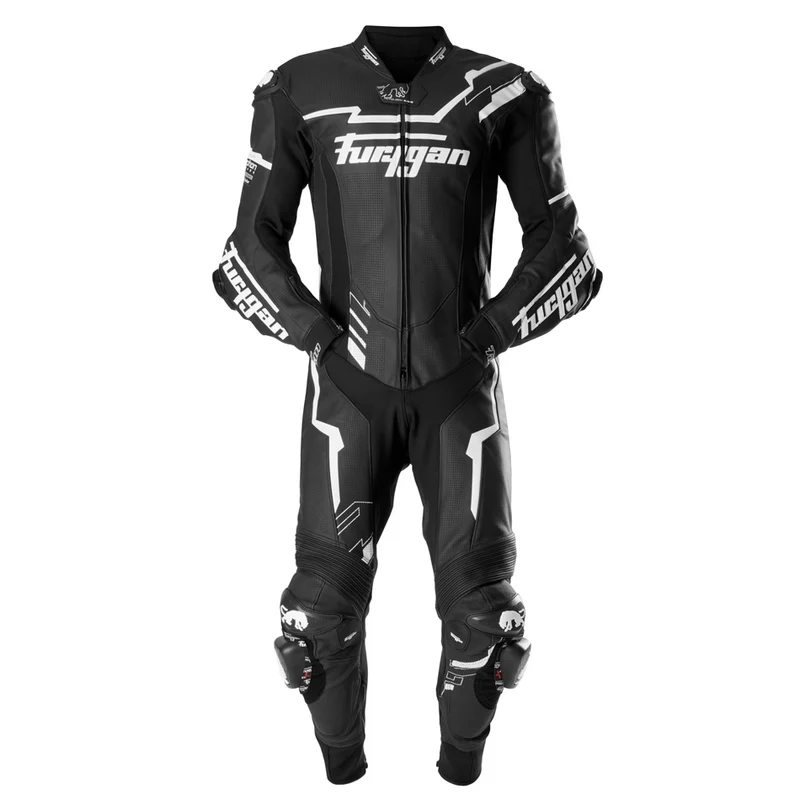 Combinaison Moto Cuir Homme Furygan ECLIPSE X KEVLAR® Noir-Blanc — CE AAA | Racing