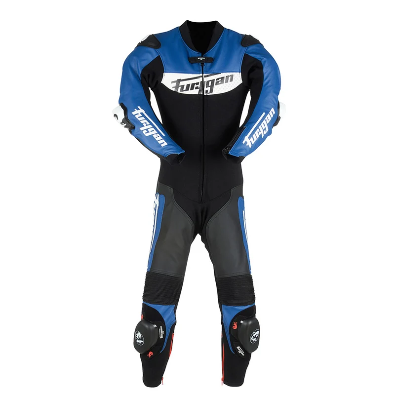 Combinaison Moto Cuir Enfant Furygan COMBI KID EVO Noir-Bleu-Blanc | Racing