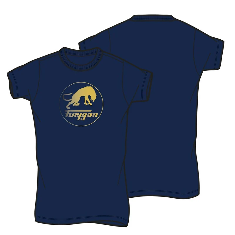 Vêtements Lifestyle Furygan CORPO LADY TS LOGO Navy-Or