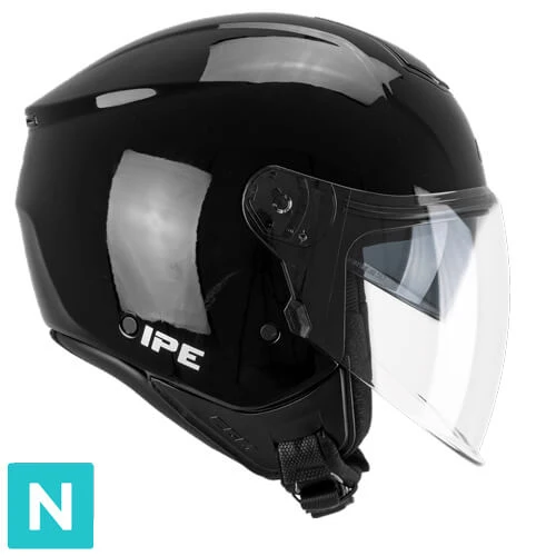 CGM 126A IPE MONO CASCO JET DE MOTO NEGRO
