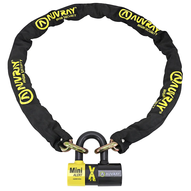 Antivol A Chaine Auvray Xtrem 1.70M Maillon Diam 13.5Mm Avec U Xtrem Mini Alert 44X66Mm (Diam 16Mm Alarme Sonore 120 Db) (Classe Sra Chaine + U)
