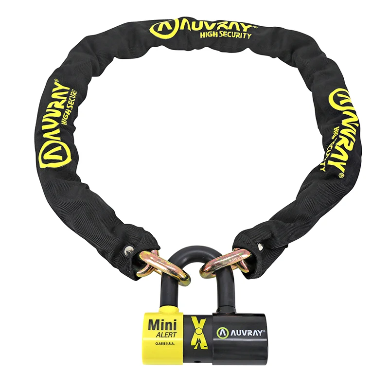 Antivol A Chaine Auvray Xtrem 1.40M Maillon Diam 13.5Mm Avec U Xtrem Mini Alert 44X66Mm (Diam 16Mm Alarme Sonore 120 Db) (Classe Sra Chaine + U)