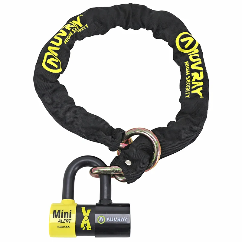Antivol A Chaine Auvray Xtrem Lasso 1.20M Maillon Diam 13.5Mm Avec U Xtrem Mini Alert 44X66Mm (Diam 16Mm Alarme Sonore 120 Db) (Classe Sra Chaine + U)