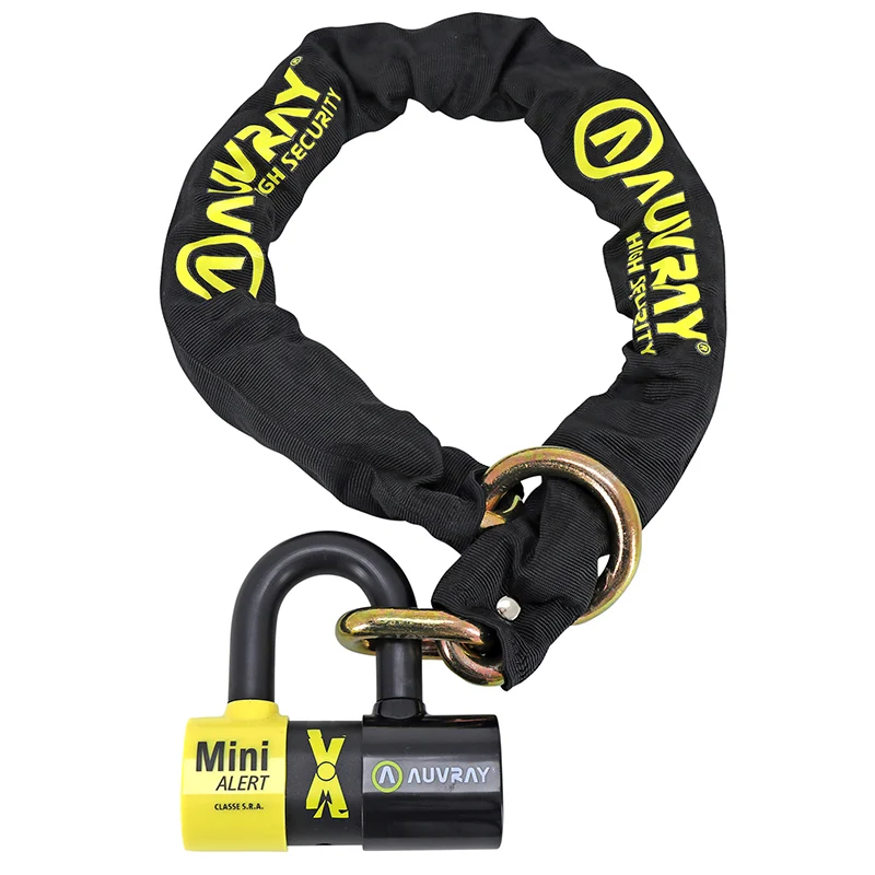 Antivol A Chaine Auvray Xtrem Lasso 1.00M Maillon Diam 13.5Mm Avec U Xtrem Mini Alert 44X66Mm (Diam 16Mm Alarme Sonore 120 Db) (Classe Sra Chaine + U)