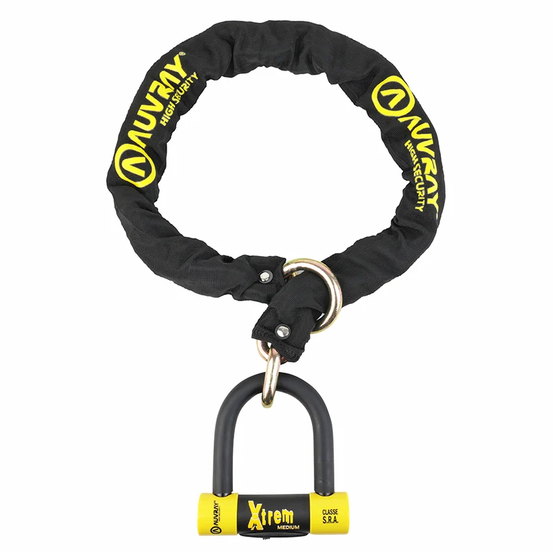 Antivol A Chaine Auvray Xtrem Lasso 1.20M Maillon Diam 13.5 Mm Avec U Xtrem Medium 85X100Mm (Diam 18Mm) (Classe Sra Chaine + U)