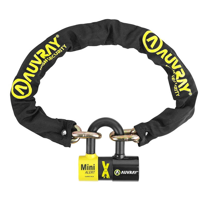 Antivol A Chaine Auvray Xtrem 1.00M Maillon Diam 13.5Mm Avec U Xtrem Mini Alert 44X66Mm (Diam 16Mm Alarme Sonore 120 Db) (Classe Sra Chaine + U)