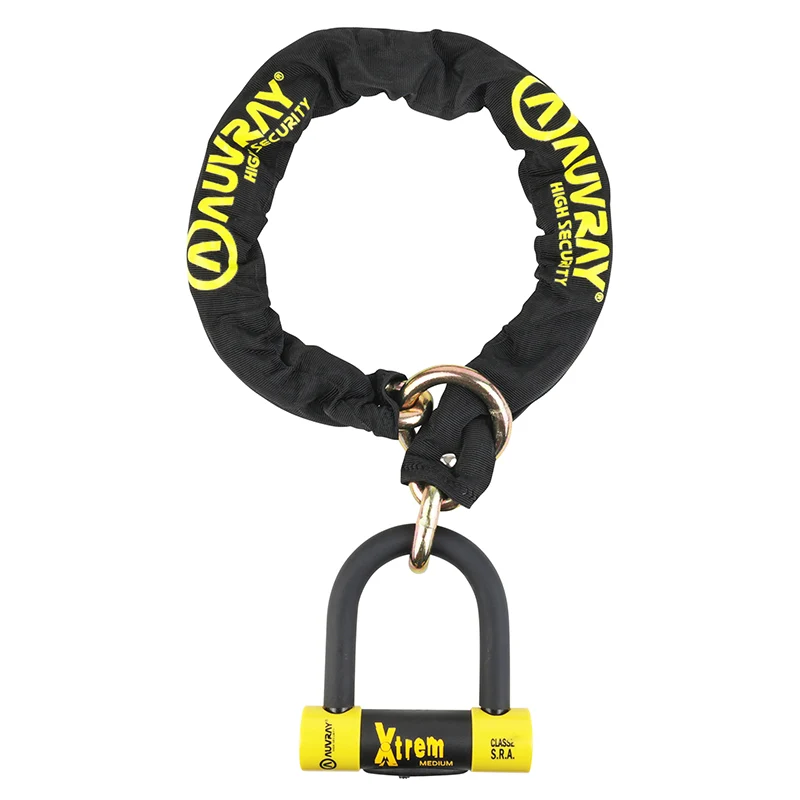 Antivol A Chaine Auvray Xtrem Lasso 1.00M Maillon Diam 13.5 Mm Avec U Xtrem Medium 85X100Mm (Diam 18Mm) (Classe Sra Chaine + U)