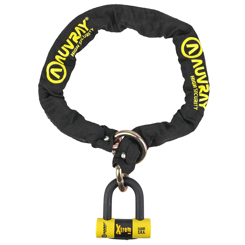 Antivol A Chaine Auvray Xtrem Lasso 1.20M Maillon Diam 13.5Mm Avec U Xtrem Mini 52X65Mm (Diam 16Mm) (Classe Sra Chaine + U)