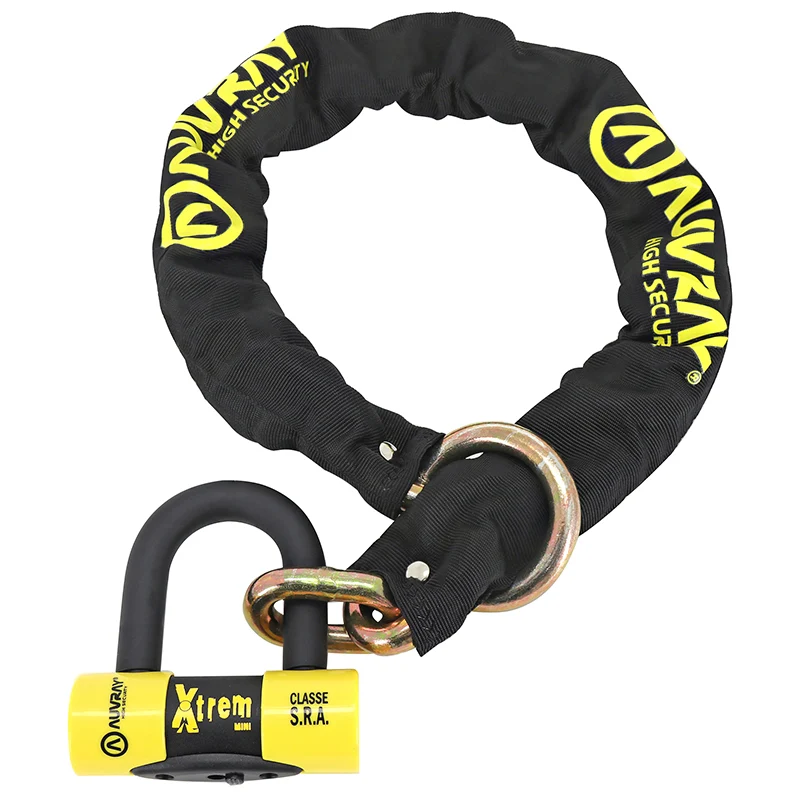 Antivol A Chaine Auvray Xtrem Lasso 1.00M Maillon Diam 13.5Mm Avec U Xtrem Mini 52X65Mm (Diam 16Mm) (Classe Sra Chaine + U)