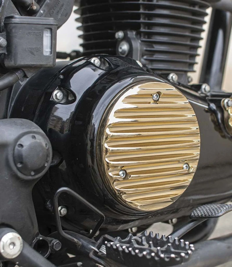 Cover Motore 'Ribbed' Oro Destra per Honda