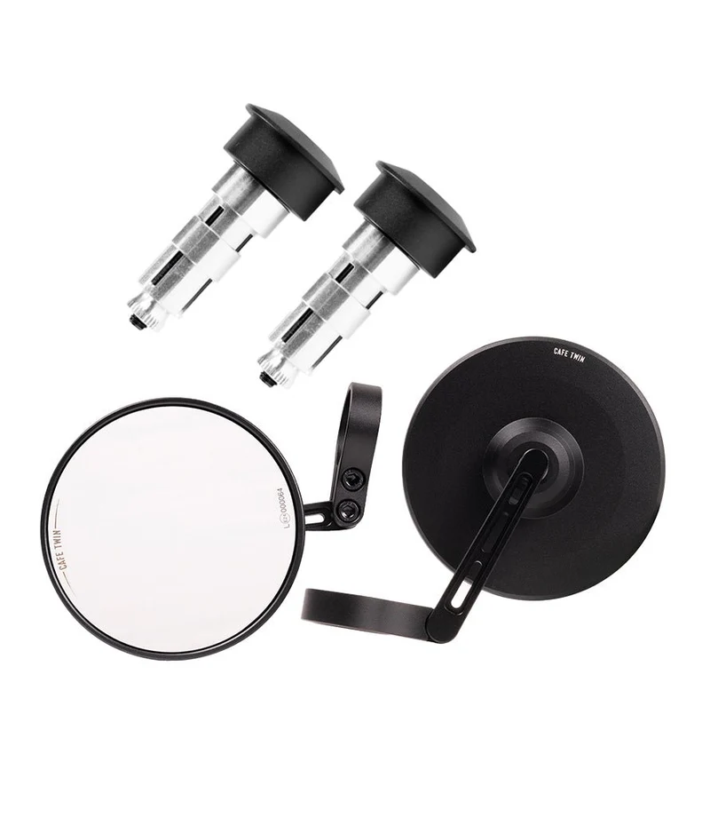 Kit Specchietti Bar End "Slim" con Adattatori ad Espansione Universali per Manubri Cavi