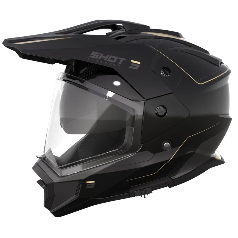 SHOT TREK MAX VISION RALLY CASCO DE MOTO NEGRO ARENA BRILLANTE