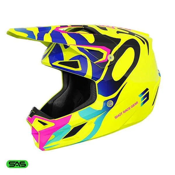 SHOT SPEED S CASCO DE MOTO NEON AMARILLO BRILLANTE
