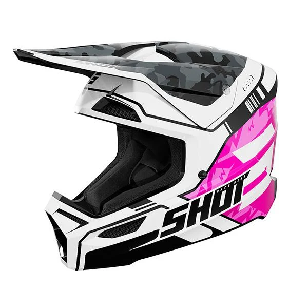 SHOT FURIOUS KID ROCKET CASCO DE MOTO ROSA BRILLANTE