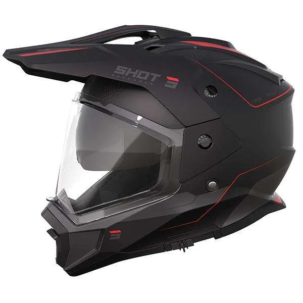 SHOT TREK MAX VISION RALLY CASCO DE MOTO NEGRO ROJO MATE