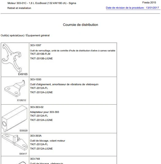 Manuel d'atelier Ford Fiesta ST 180 2011 2015 français