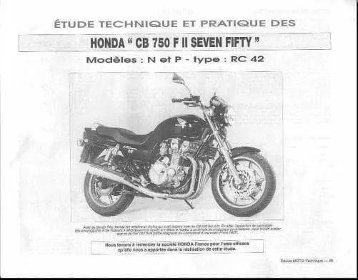 manuel d'atelier Honda 750 Seven Fifty