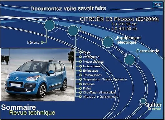 manuel d'atelier Citroën C3 Picasso 2009
