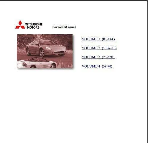 manuels d'atelier Mitsubishi Eclipse et spider 1990 2006